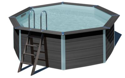 Piscine hors sol composite gris Gré ?4 10 x h.1 24 m