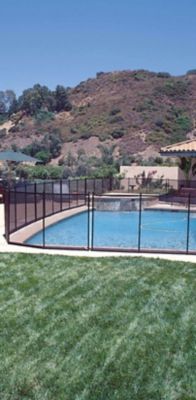 Clôture souple Gre V2 pour piscine â€“ hauteur 1 33 m â€“ filet transparent â€“ poteaux aluminium â€“ sécurité enfant â€“ norme NF P90-306