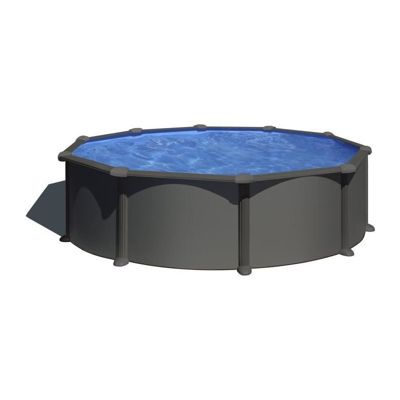 GRE Kit Piscine hors sol acier ronde Ø370 x H132 Livrée avec filtre à sable + échelle - vue 4
