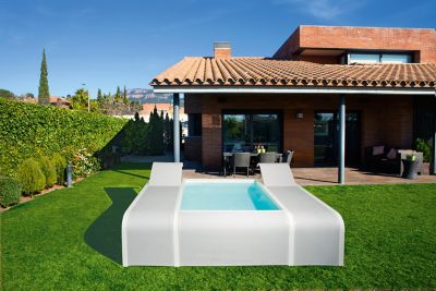 Piscine hors sol acier Gré Mariposa 2 82 x 2 19 m avec 2 transats