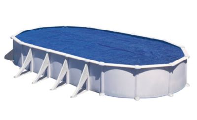 Bache été à bulles pour piscines hors sol en acier ovales 7.44X3.9m Gre