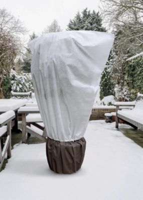 Nortene 2 Housses d'hivernage bi matière englobant plante + pot avec zip cordons de serrage MaxiFleece D. 1x 2 ...