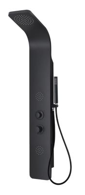 Colonne de douche hydromassante mécanique aluminium noir  Edouard Rousseau