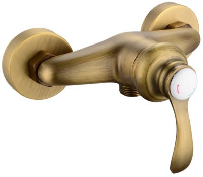 Mitigeur de douche mécanique vieux bronze Edouard Rousseau Byron