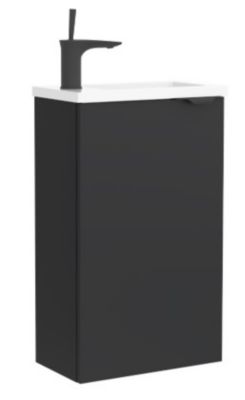 Meuble lave-mains à  suspendre Cygnus Bath Space chêne clair L39 X H72 cm + plan vasque résine