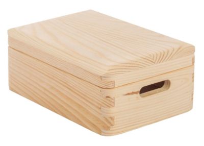 Boîte de rangement en pin massif avec couvercle 9x20x15cm