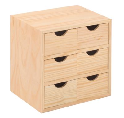 Mini bloc en bois avec six tiroirs 28x28x20cm