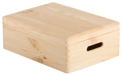 Caisse de rangement avec couvercle pin massif 20 x 15 x 9 cm bois brut - vue 3