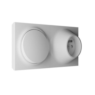 Va et vient + prise 2 pôles+terre Fontini Neo Evo blanc