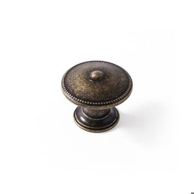 Boutons de meuble Rond Antik Zamak laitonné H.22mm Lot de 4