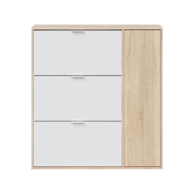 Meuble à chaussures 3 abattants et 1 porte 30 paires - L106 cm