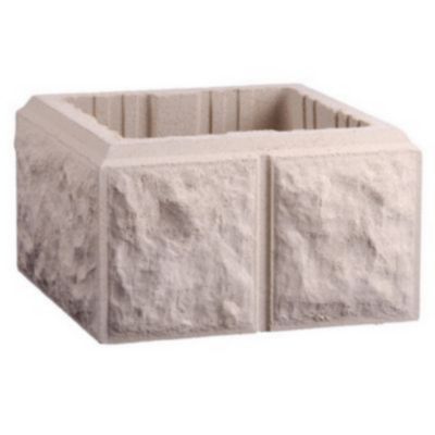 Elément de pilier bosselé blanc 30 x 30 cm