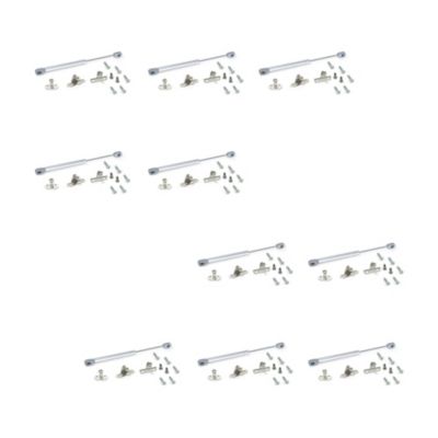 Emuca Lot de 10 pistons pour meubles à portes relevables force 11 kg et course 80 mm Argent - vue 3