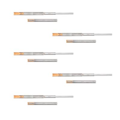 Emuca Lot de 5 paires de coulisses à billes pour tiroir à sortie totale 45 mm x L 450 mm avec fermeture amortie - vue 2