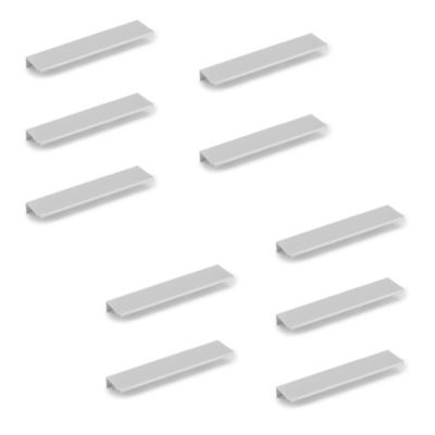 Emuca Lot de 10 poignées pour meubles Setubal- L198mm- entraxe 128mm- Aluminium- Anodisé mat Gris - vue 3