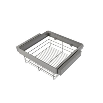 Emuca Kit tiroir en fil métallique et rack ajustable Quartz pour armoires - glissières extension totale et à fermeture douce - Modul Gris - vue 3
