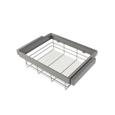 Emuca Kit tiroir en fil métallique et rack ajustable Quartz pour armoires - glissières extension totale et à fermeture douce - Modul Gris - vue 3