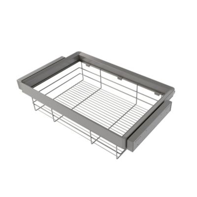 Emuca Kit tiroir en fil métallique et rack ajustable Quartz pour armoires - glissières extension totale et à fermeture douce - Modul Gris - vue 3