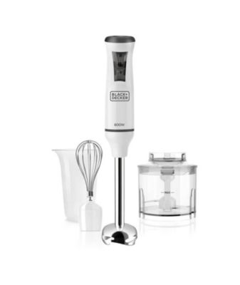 Black & Decker BXHBA600E Mixeur plongeant - 600 W - Bras Inox - Avec accessoires Noir - vue 3