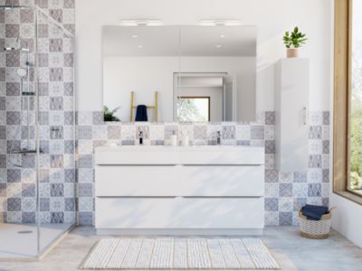 Carrelage mural décor gris 30 x 90 cm Doumay