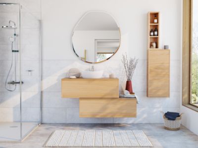 Carrelage mural uni gris 30 x 90 cm Doumay