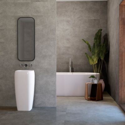 Carrelage mural aspect béton gris Asphalt 30 x 90 cm