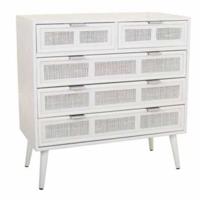 Commode en bois et treillis blanc 80x39.5x81h
