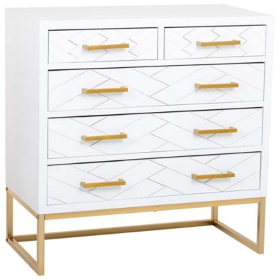 Commode 4 tiroirs bois et métal 80x39,5x81h cm