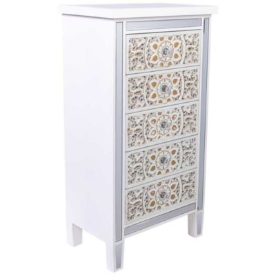 Commode en bois et en verre avec 5 tiroirs 48x30x89