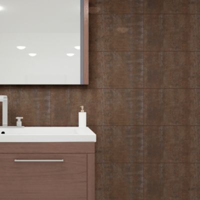 Faïence murale Steel cuir 20 x 50 cm