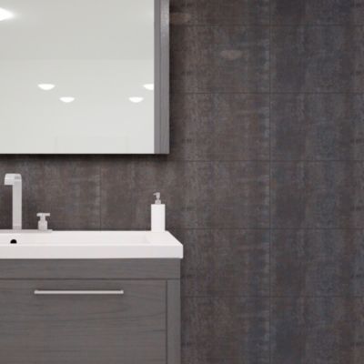 Faïence murale Steel acier 20 x 50 cm