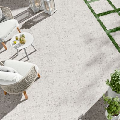 Carrelage sol extérieur Geotech ivoire 60 x 60 cm