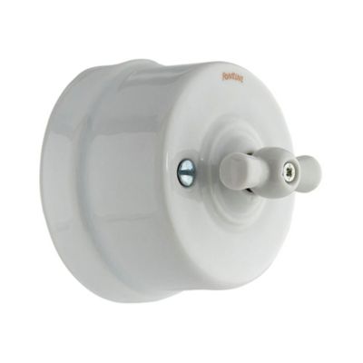 Interrupteur va-et-vient saillie Fontini Garby Porcelaine blanche, manette blanche