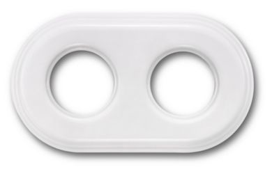 Plaque de finition Fontini Garby double Porcelaine blanche