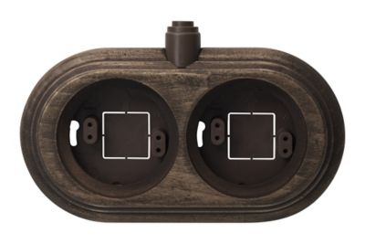 Plaque de finition Fontini Garby double Hêtre vieilli + 1 liason IRL