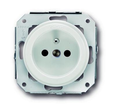 Prise 2 pôles + terre 16A Fontini Garby Porcelaine blanche carrée