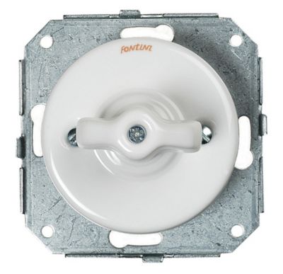 Double va-et-vient Fontini Garby Porcelaine blanche, manette blanche