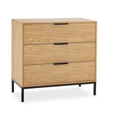Vs Venta-stock Commode Monica 3 tiroirs couleur Bois Marron - vue 3
