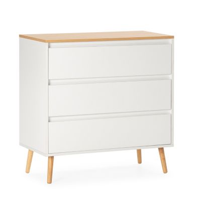 Commode Desi 3 tiroirs couleur Blanc