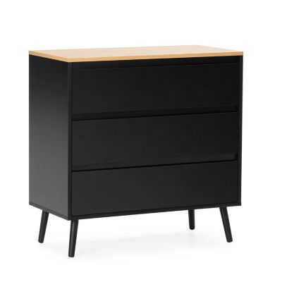 Commode Desi 3 tiroirs couleur Noir