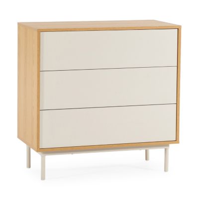 Vs Venta-Stock Commode Cuzco 3 tiroirs couleur Chêne/Gris