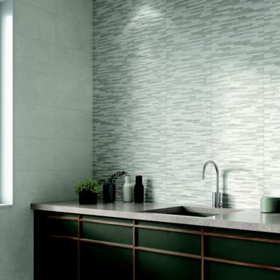 Carrelage mural gris uni 25 x 40 cm Leeds