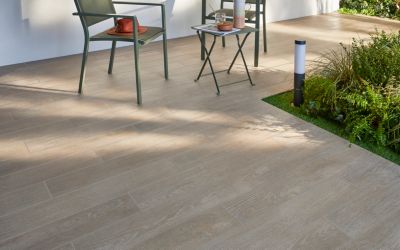 Carrelage sol extérieur aspect bois Larix Haya 15 x 90 cm