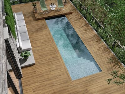 Carrelage sol extérieur effet bois Concorde miel 23 x 120 cm