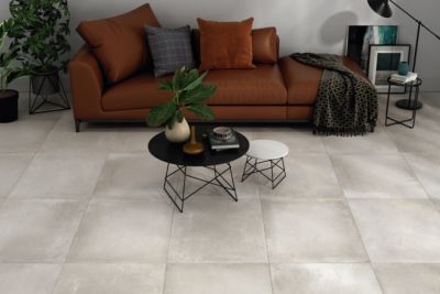 Carrelage sol intérieur aspect béton Lecco gris 60 x 60 cm