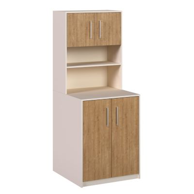 Meuble machine à  laver beige et effet bois l.73 x H.186 x P.75 cm  Luma