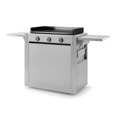 Chariot fermé pour plancha - FORGE ADOUR - CH MIF 75 - Inox - 2 tablettes Push-to-open - 4 roues pivotantes (2 avec stop)