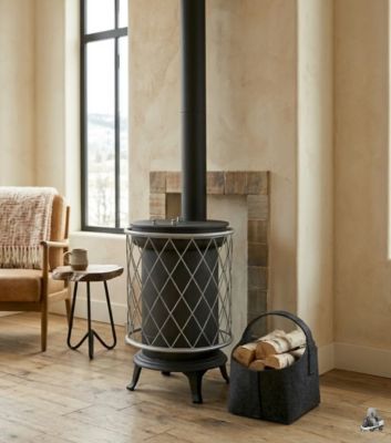 Poele a bois Exterieur RUSTICA Base et Top en fonte 8.53 kW Petit poele de terrasse