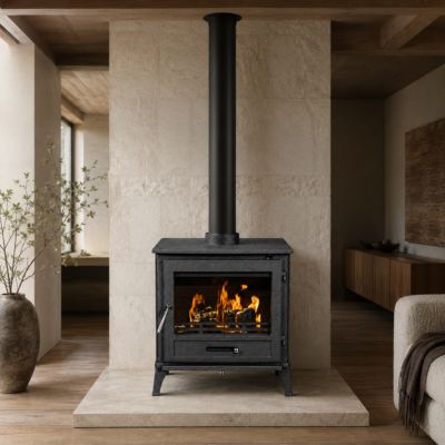 Poêle à bois en fonte IRIS 8 kW Moderne Ecodesign 2022 Classe A