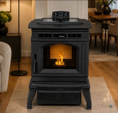 Poêle à granulés en fonte AIRE Máxima Fundición 10 kW jusqu’à 230 m³ réservoir 15 kg - vue 2